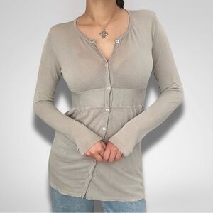 Transit Par Such 360 Gray Mesh Cardigan